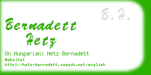 bernadett hetz business card